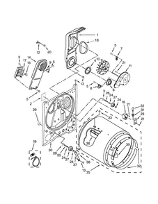 Bulkhead Parts Diagram and Parts List for 110C62332511  Kenmore Dryer