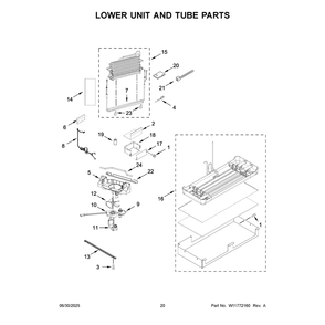 Lower Unit And Tube Parts Diagram and Parts List for KBFN542SJP00  KitchenAid Refrigerator