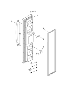 Freezer Door Parts Diagram and Parts List for 10651113210  Kenmore Refrigerator