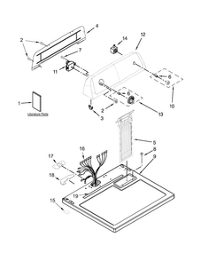 Top And Console Parts Diagram and Parts List for YIED4671DQ0  Inglis Dryer