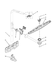 Upper Wash And Rinse Parts Diagram and Parts List for KUDS35FXBLA  KitchenAid Dishwasher