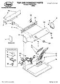 TOP AND CONSOLE PARTS Diagram and Parts List for YREX3614KW1  Roper Dryer