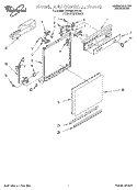 FRAME AND CONSOLE Diagram and Parts List for 7DP840CWDB1  Whirlpool Dishwasher
