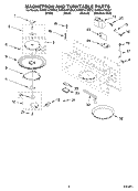 MAGNETRON AND TURNTABLE PARTS Diagram and Parts List for KHMS147HBL2  KitchenAid Microwave