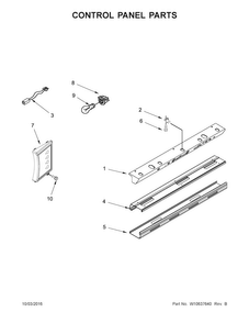 Control Panel Parts Diagram and Parts List for KSSC48QVS06  KitchenAid Refrigerator