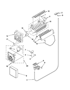 Icemaker Parts Diagram and Parts List for 10650343011  Kenmore Refrigerator