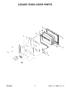 Lower Oven Door Parts Diagram and Parts List for KODT107ESS20  KitchenAid Wall Oven