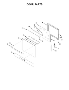 Door Parts Diagram and Parts List for 66542783710  Kenmore Range