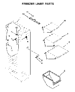 Freezer liner parts Diagram and Parts List for 10651115710  Kenmore Refrigerator