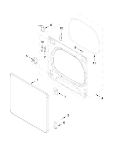 Door Parts Diagram and Parts List for 11078132413  Kenmore Dryer