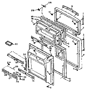 Door Parts Diagram and Parts List for 106U16EIM1  Kenmore Refrigerator
