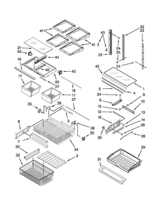 Shelf Parts Diagram and Parts List for 10672003016  Kenmore Refrigerator