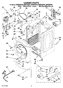 CABINET PARTS Diagram and Parts List for WED9600TA0  Whirlpool Dryer