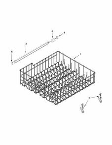 Upper Rack And Track Parts Diagram and Parts List for IUD3100BW5  Whirlpool Dishwasher
