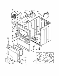 Cabinet Parts Diagram and Parts List for 110C66112310  Kenmore Dryer