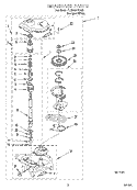 GEARCASE Diagram and Parts List for 7LSR8244EQ0  Whirlpool Washer