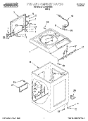 TOP AND CABINET Diagram and Parts List for CCW5264EW0  Whirlpool Washer