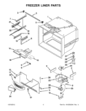 FREEZER LINER PARTS Diagram and Parts List for GB2FHDXWS08  Whirlpool Refrigerator
