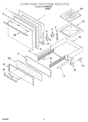 OVEN DOOR AND BROILER Diagram and Parts List for FGP215EW2  Roper Range