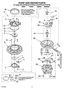 PUMP AND MOTOR PARTS Diagram and Parts List for DU915PWPT2  Whirlpool Dishwasher