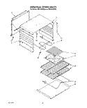 INTERNAL OVEN Diagram and Parts List for RF0100XRW4  Whirlpool Range