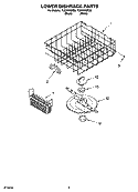 LOWER DISHRACK PARTS, OPTIONAL PARTS (NOT INCLUDED) Diagram and Parts List for TUD6900PQ0  Estate Dishwasher