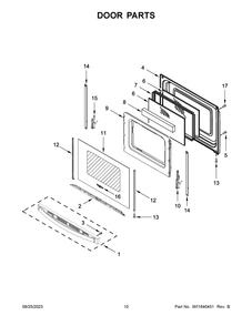 Door Parts Diagram and Parts List for WFG515S0MS0  Whirlpool Range