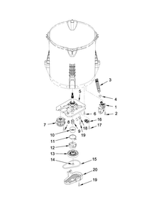 Gearcase, Motor And Pump Parts Diagram and Parts List for WTW4715EW0  Whirlpool Washer