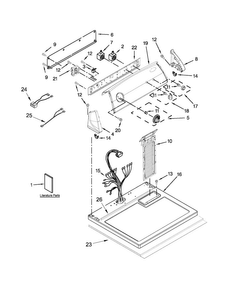 Top And Console Parts Diagram and Parts List for 7MWGD1601AW2  Whirlpool Dryer