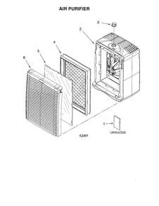 Air Purifier Diagram and Parts List for 1064283234  Kenmore Air Purifier