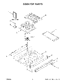 Cooktop Parts Diagram and Parts List for KFGG500EBS7  KitchenAid Range