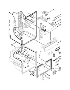 Liner Parts Diagram and Parts List for WRF560SFYH04  Whirlpool Refrigerator