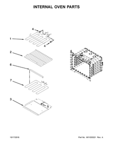 Internal Oven Parts Diagram and Parts List for WOD51EC7AW05  Whirlpool Wall Oven