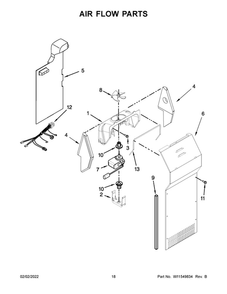 Air Flow Parts 1 Diagram and Parts List for WRS555SIHV06  Whirlpool Refrigerator
