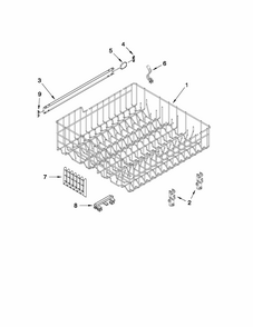 Upper Rack And Track Parts Diagram and Parts List for 66513033K112  Kenmore Dishwasher