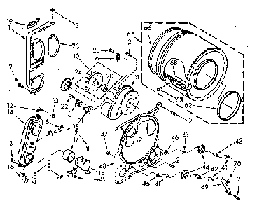 Bulkhead Diagram and Parts List for LG5701XSN0  Whirlpool Dryer