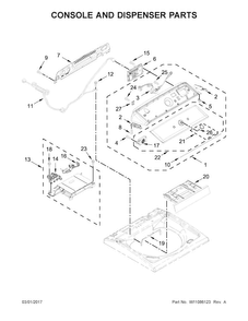 Console And Dispenser Parts Diagram and Parts List for 11020372710  Kenmore Washer
