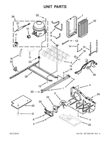 Unit Parts Diagram and Parts List for WRS325FNAW00  Whirlpool Refrigerator