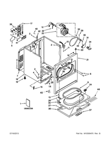 Cabinet Parts Diagram and Parts List for 4GWED4900YW2  Whirlpool Dryer