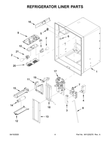 Refrigerator Liner Parts Diagram and Parts List for WRF555SDFZ06  Whirlpool Refrigerator