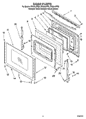 DOOR PARTS, OPTIONAL PARTS Diagram and Parts List for RF369LXPQ2  Whirlpool Range