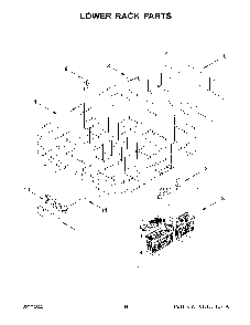 Lower Rack Parts Diagram and Parts List for KDPM604KPS1  KitchenAid Dishwasher
