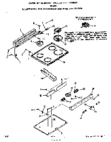 Backguard And Main Top Diagram and Parts List for F5057*0  Roper Range