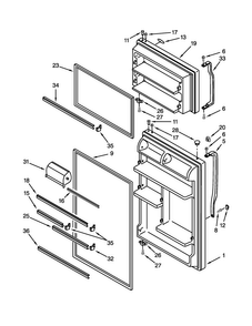 Door Parts Diagram and Parts List for WRT138TFYS02  Whirlpool Refrigerator