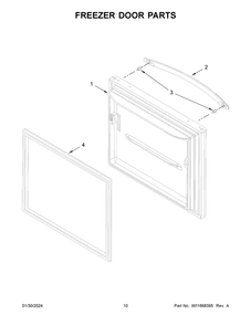 Freezer Door Parts Diagram and Parts List for WRB322DMHV05  Whirlpool Refrigerator