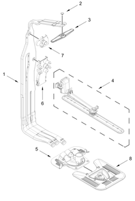 Upper Wash And Rinse Parts Diagram and Parts List for KDPS624SPS0  Whirlpool Dishwasher