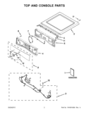 TOP AND CONSOLE PARTS Diagram and Parts List for WGD94HEAW1  Whirlpool Dryer