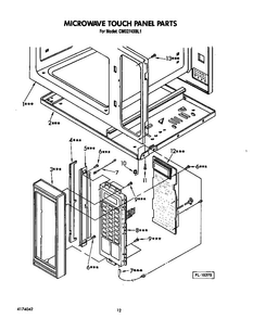 Microwave Touch Panel Diagram and Parts List for CMO2743BL1  KitchenAid Microwave