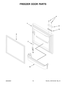 Freezer Door Parts Diagram and Parts List for ABB1921BRM02  Whirlpool Refrigerator