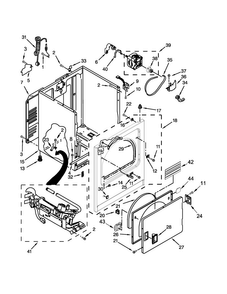 Cabinet Parts Diagram and Parts List for 1CWGD4800DQ0  Whirlpool Dryer